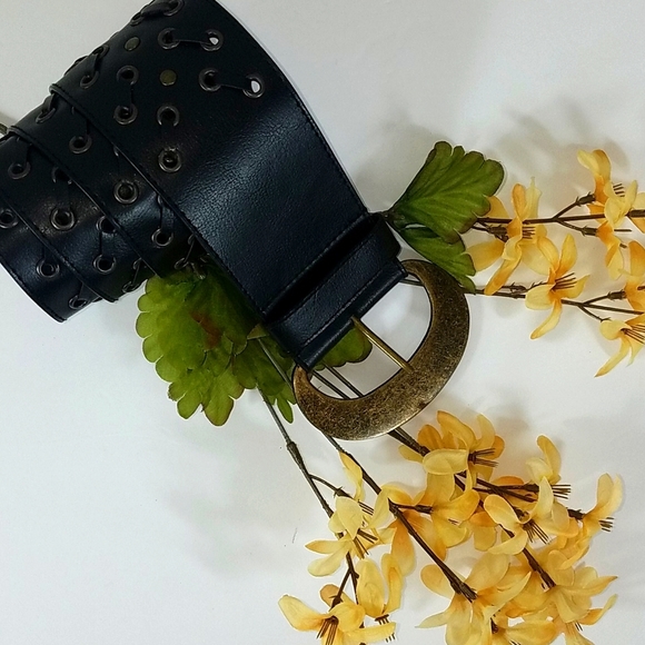 Fashion Belt, Chocolate Brown wide belt, S/M - Picture 4 of 9